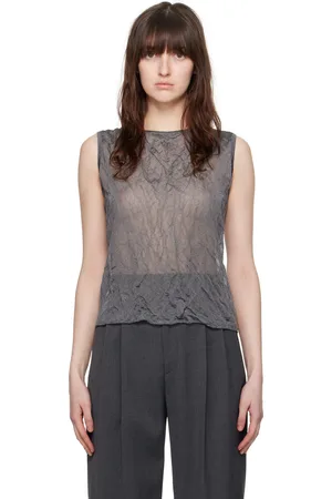 Filippa K Gray Crinkled Tank Top