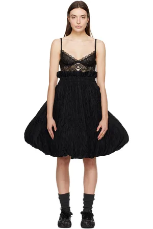 NOIR KEI NINOMIYA Black Bubble Hem Midi Skirt