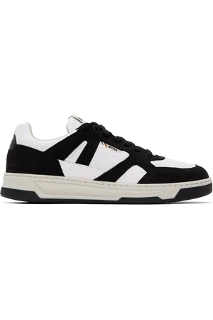 HUGO BOSS Black & White Mixed Material Sneakers
