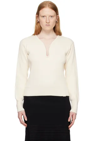 Victoria Beckham Off-White Frame Detail Sweater