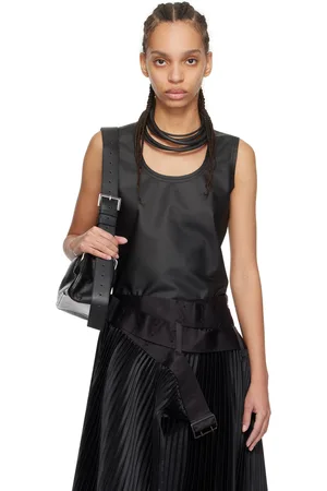 JUNYA WATANABE Black Round Neck Tank Top
