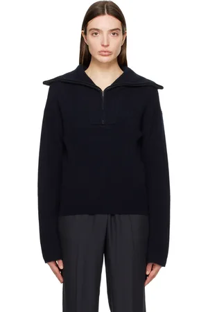 Joseph Navy Half-Zip Sweater