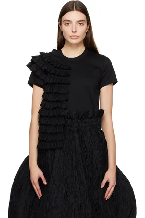 NOIR KEI NINOMIYA Black Frill T-Shirt