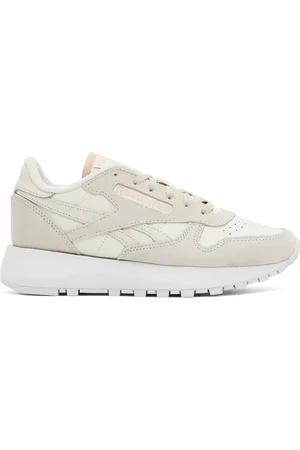 Reebok Off-White & Taupe Classic Leather Sneakers