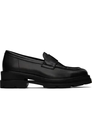 Vein Black Leather Loafers