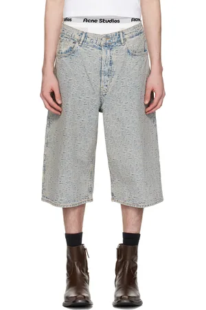 Acne Studios Blue Monogram Denim Shorts