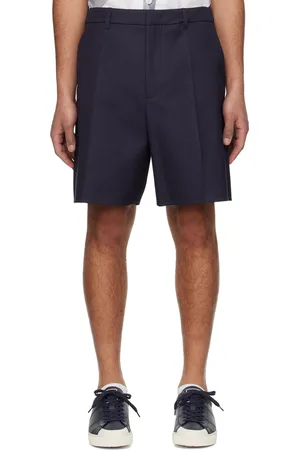 VALENTINO Navy Pleated Shorts