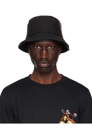 Paul Smith Black Linen Signature Stripe Trim Bucket Hat