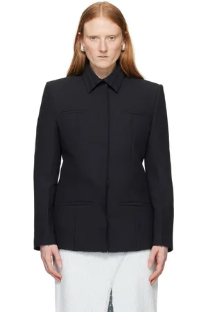 Msgm Black Raw Edge Blazer