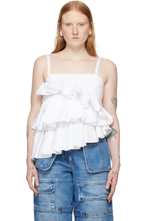 Msgm White Ruffled Camisole