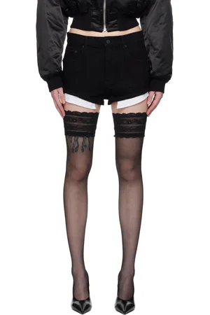 MUGLER Black Five-Pocket Denim Shorts