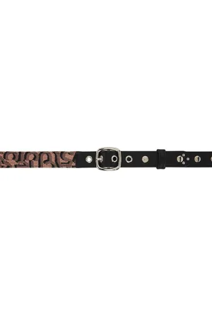 Acne Studios Pink & Black Monogram Buckle Belt