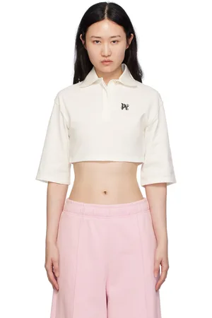 Palm Angels White Cropped Polo