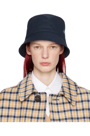 Marni Navy Bio Gabardine Embroidered Logo Bucket Hat