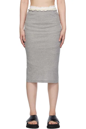 Jil Sander Gray Layered Midi Skirt