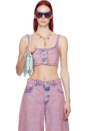 Marni Pink Paneled Denim Tank Top