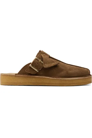 Clarks Tan Trek Mules