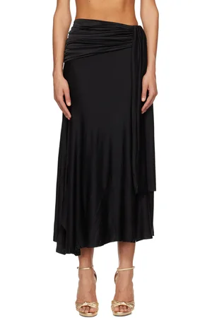 Paco rabanne Black Ruched Maxi Skirt