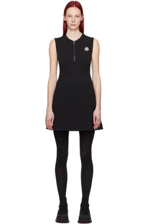 Moncler Black Half-Zip Minidress