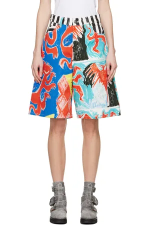 Charles Jeffrey Loverboy Multicolor Graphic Denim Shorts
