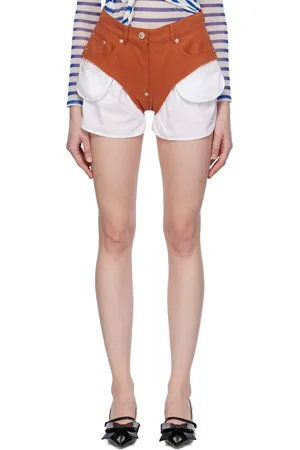 pushBUTTON Orange Layered Denim Shorts