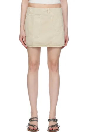 Gimaguas Beige Beverly Denim Miniskirt