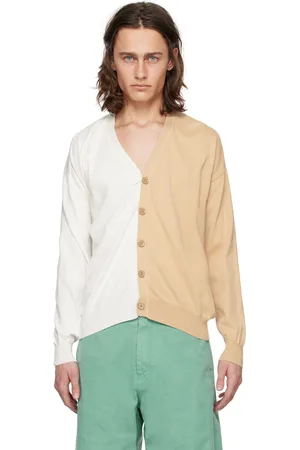 Maison Margiela Beige & Off-White Paneled Cardigan