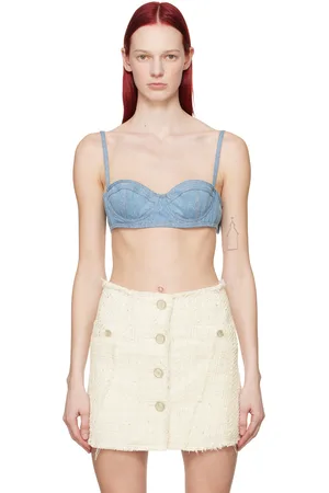 GCDS Blue Underwire Denim Bra