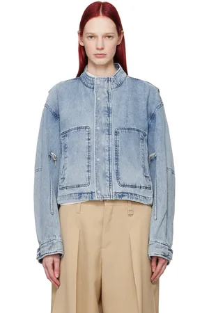 WOOYOUNGMI Blue Stand Collar Denim Jacket