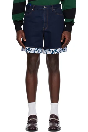 Burberry Indigo Flocked Denim Shorts