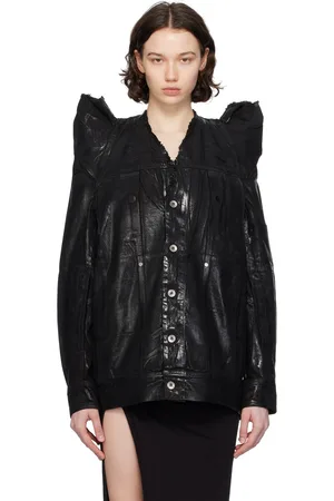 Rick Owens Black Tec Worker Denim Jacket