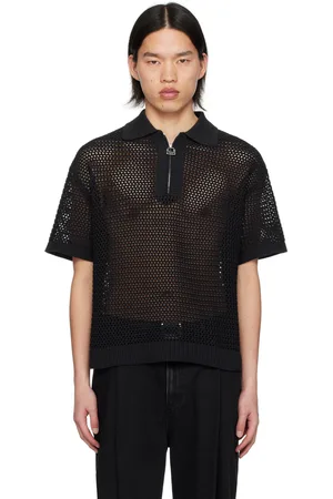 WOOYOUNGMI Black Zip Placket Polo