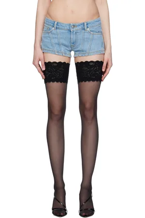 MUGLER Blue Low-Rise Denim Shorts