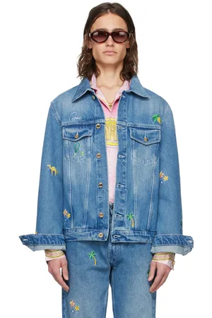 Casablanca Blue Embroidered Denim Jacket