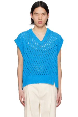 WOOYOUNGMI Blue Vented Vest