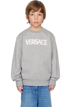 VERSACE Kids Gray Embroidered Sweatshirt