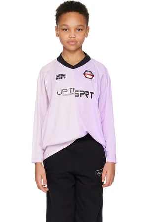MARTINE ROSE SSENSE Exclusive Kids Purple Half & Half Football T-Shirt