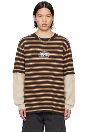 rice nine ten Brown Layered Long Sleeve T-Shirt