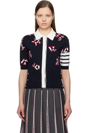 Thom Browne Navy Gem Icons Cardigan