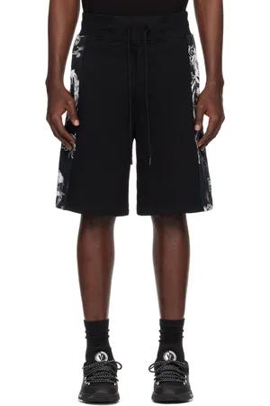VERSACE Black & Gray Watercolor Couture Shorts