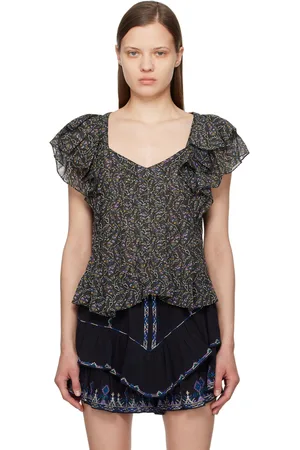 ISABEL MARANT Armely eyelet-embellished blouse - Black