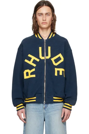 Rhude Navy Striped Bomber Jacket