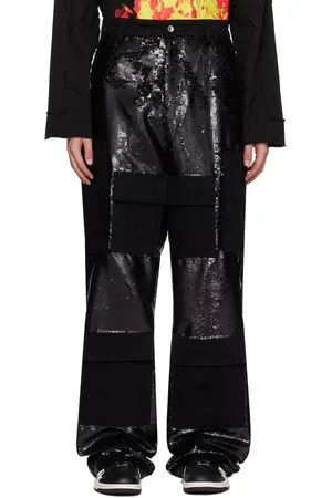 Who Decides War Black Sequin Pocket Cargo Pants