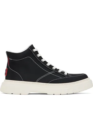 HUGO BOSS Black Stacked Logo Sneakers