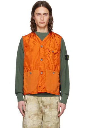 Stone Island Orange Garment-Dyed Vest