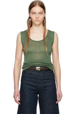 LEMAIRE Green Scoop Neck Tank Top