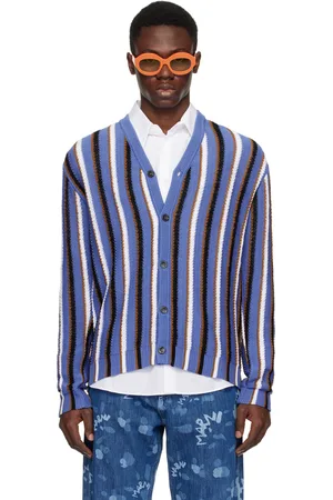 Marni Blue & White Striped Cardigan