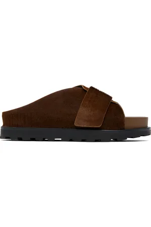Jil Sander Brown Slip On Slides