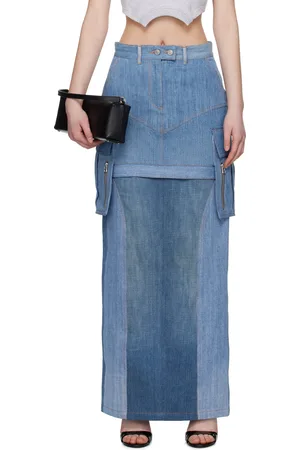 SRVC Blue Uma Denim Midi Skirt