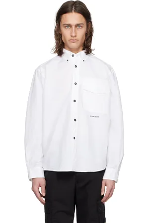Stone Island White Spread Collar Shirt
